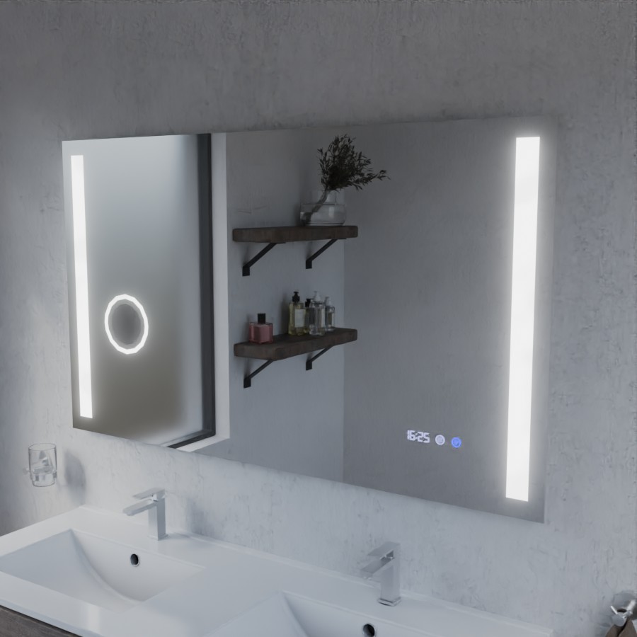 Miroir avec éclairage LED variable intégré 120 cm x 70 cm DUETTO