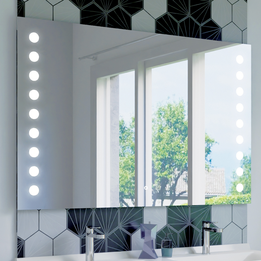 Miroir avec éclairage LED intégré 120 cm x 80 cm STARLED - Creazur Pro