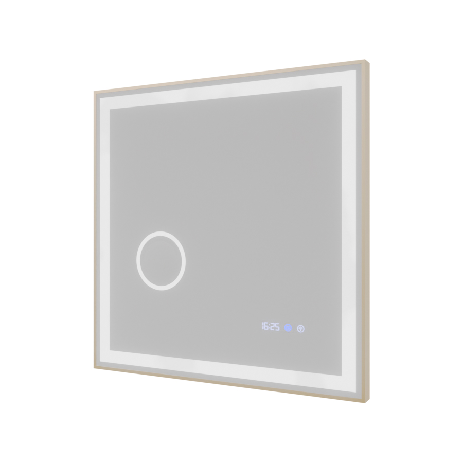 Miroir doré avec éclairage LED variable intégré 70 cm x 70 cm CARA