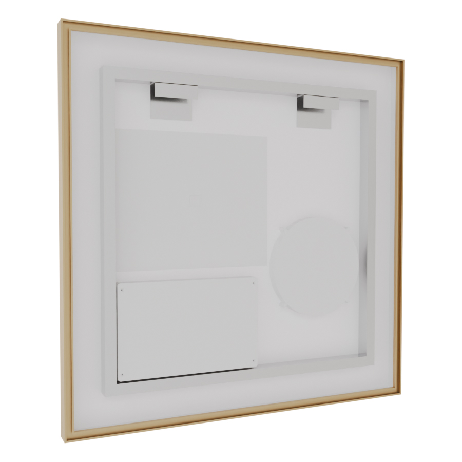 Miroir doré avec éclairage LED variable intégré 70 cm x 70 cm CARA