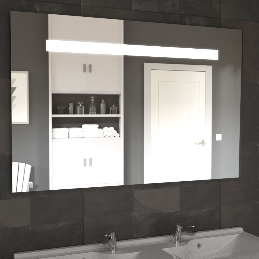 Miroir rétroéclairant LED 80 cm x 80 cm avec interrupteur sensitif ELEGANCE  - Creazur Pro