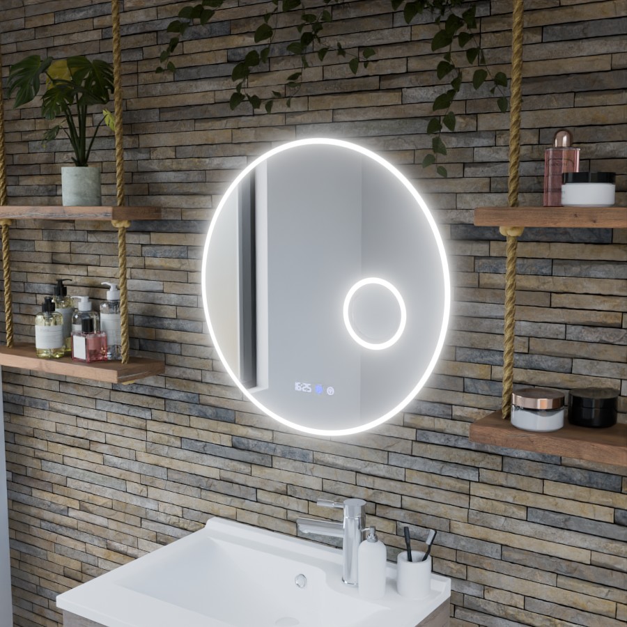 Miroir de salle de bain rond rétroéclairage variable LED 60 cm RONDI PLUS