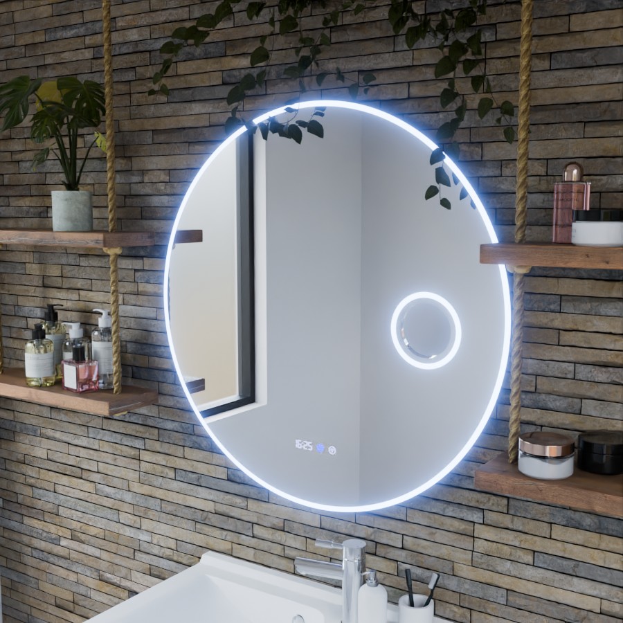 Miroir de salle de bain rond rétroéclairage variable LED 80 cm RONDI PLUS