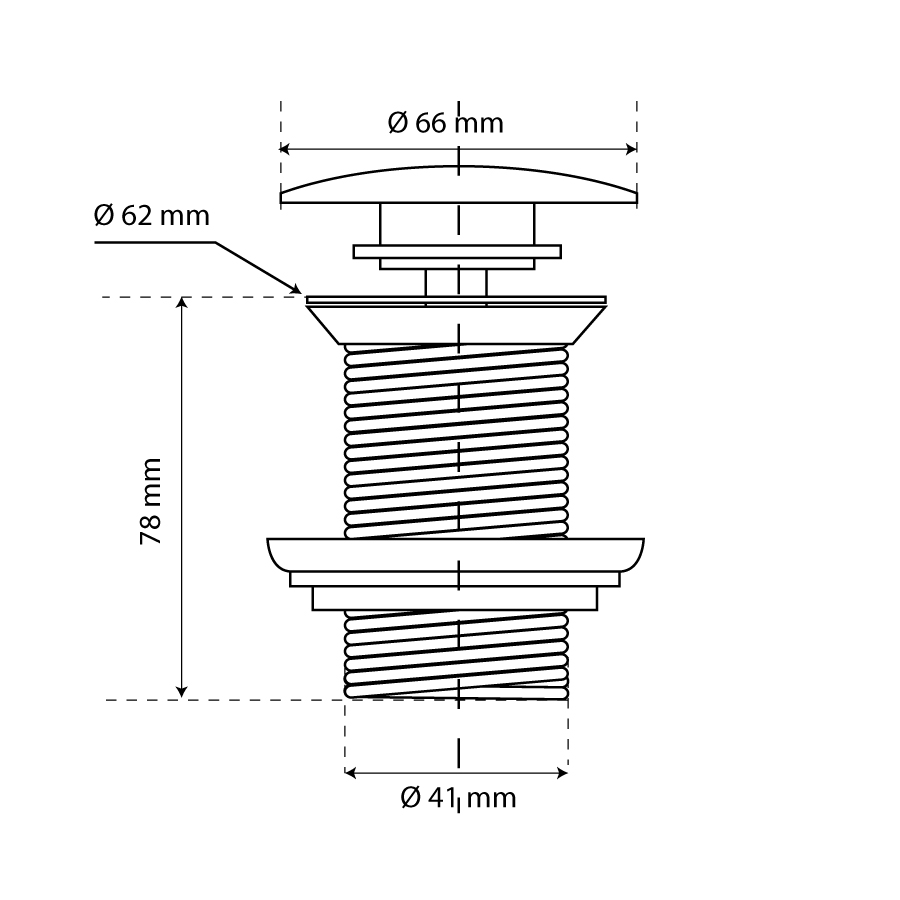 Bonde lavabo clic-clac laiton doré PL34