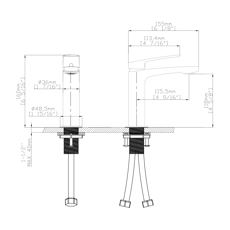 Mitigeur lavabo KELLY Gold doré mat