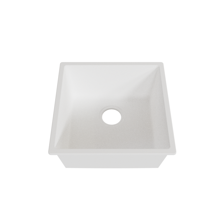 Evier simple bac sans égouttoir - 44x44 cm - RESIROC - Blanc