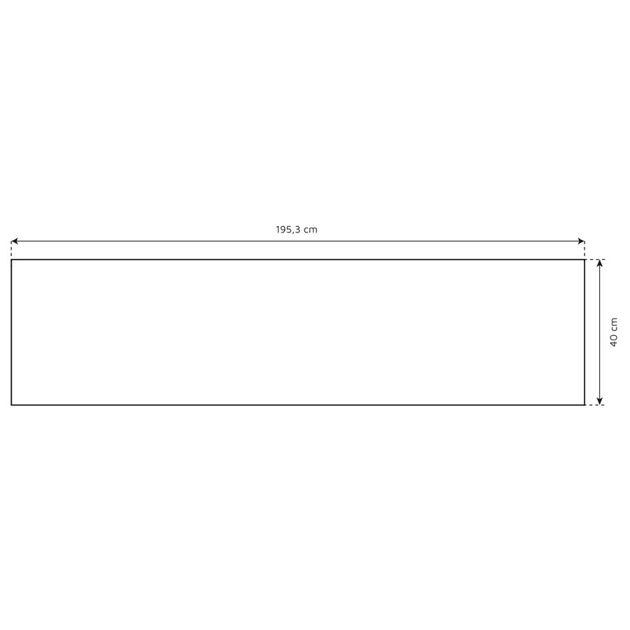 Plan de travail réversible en HPL pour comptoir bar d'été de 195 x 40 cm