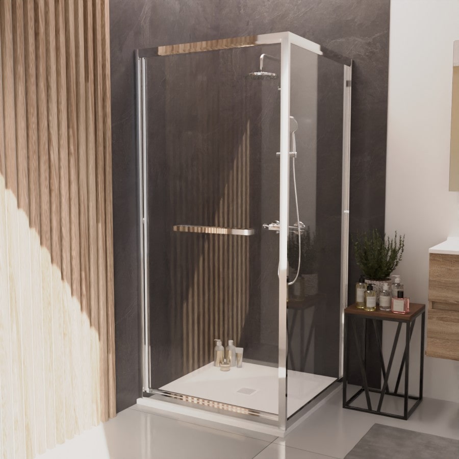 Paroi de douche en angle porte rentrante CLEVER 90 cm x 90 cm