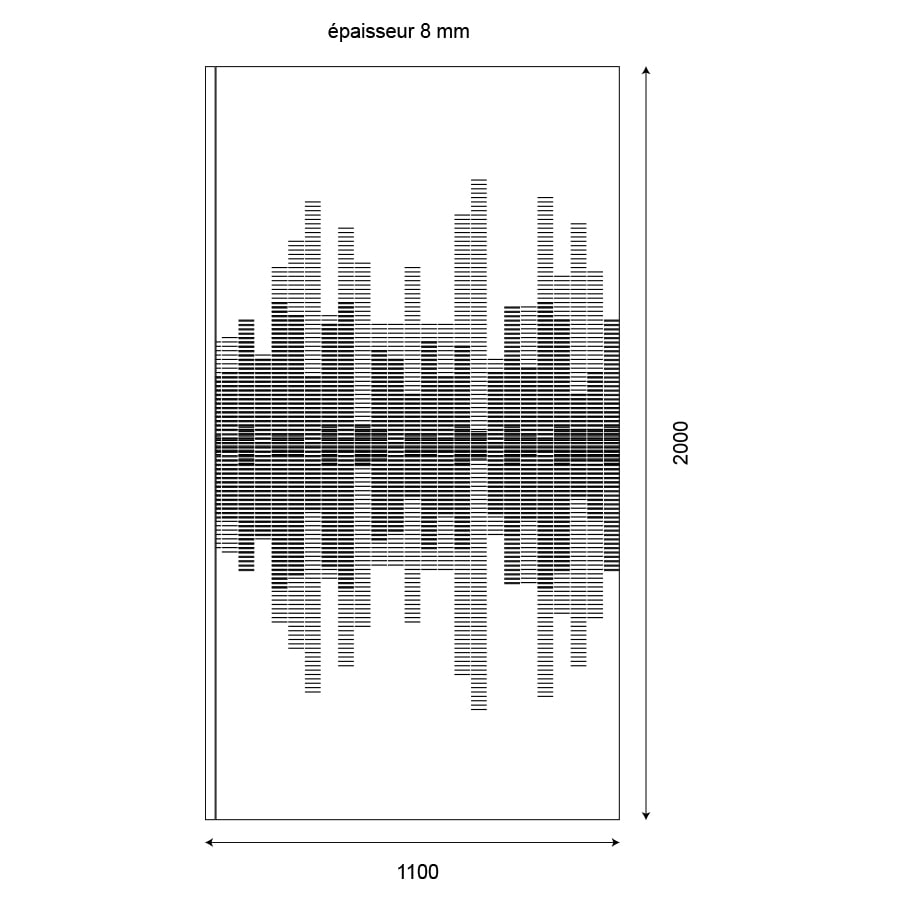 Paroi de douche noire sérigraphiée 110 cm MANHATTAN