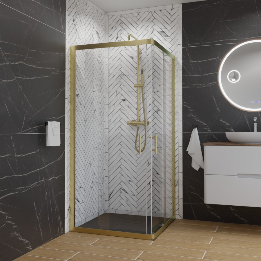 Paroi de douche en angle 100 cm x 100 cm GOLDY