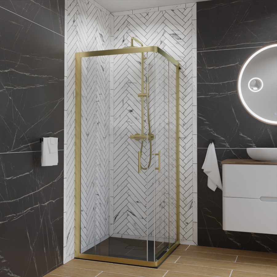 Paroi de douche en angle 90 cm x 90 cm GOLDY