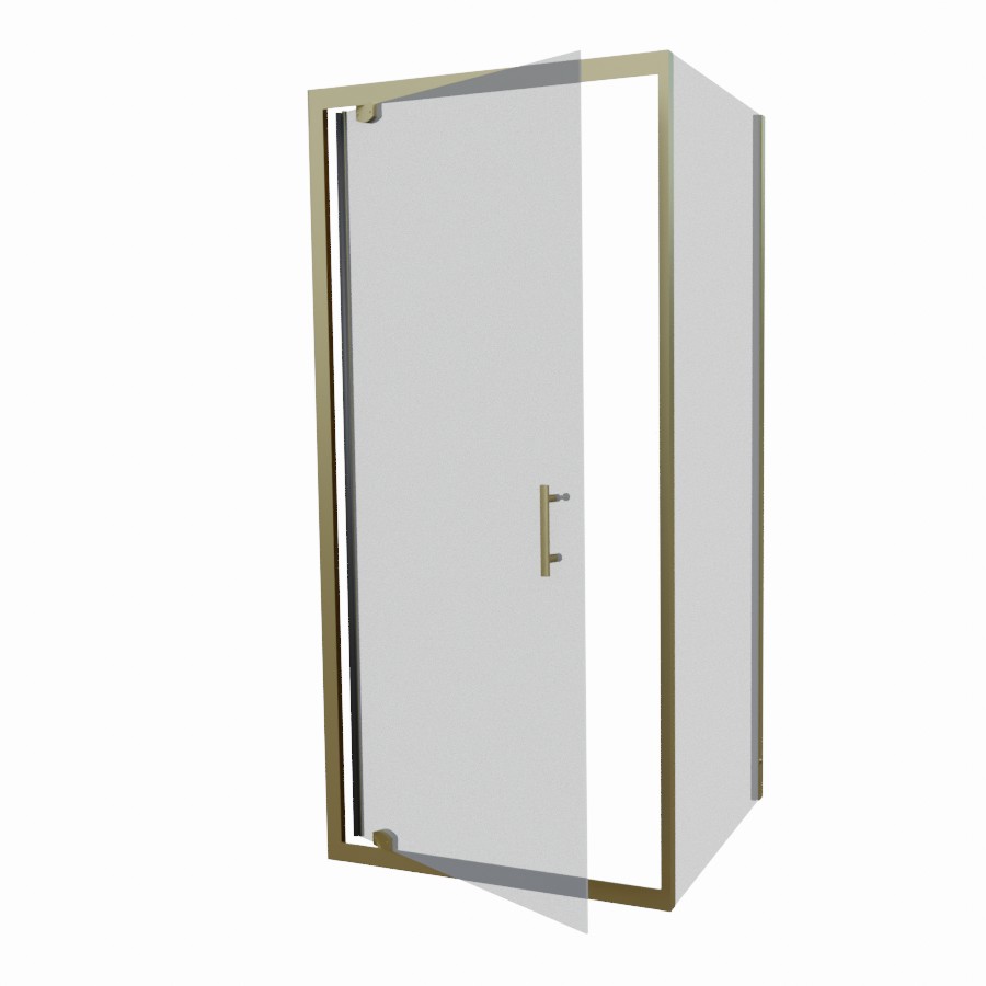 Paroi d'angle 90 x 90 cm GOLDY porte pivotante